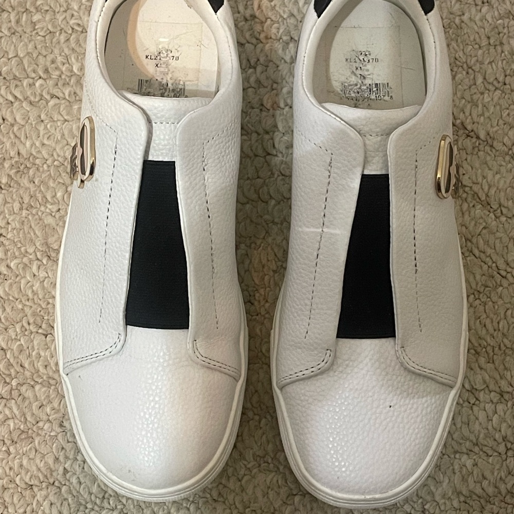 Karl lagerfield White and Black Slip-On Sneakers 7.5